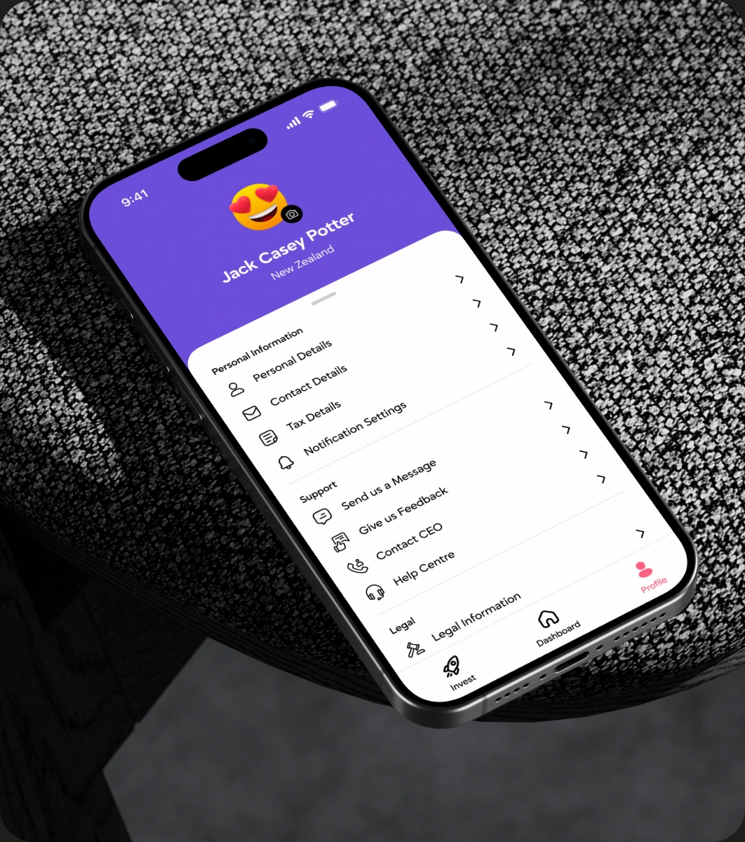 AVVO profile screen on a phone resting on textured grey rock