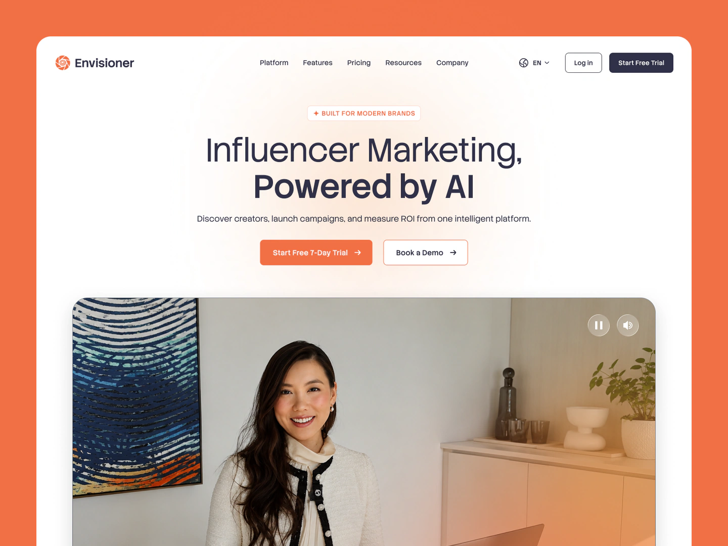 Envisioner influencer marketing website